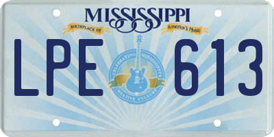 MS license plate LPE613