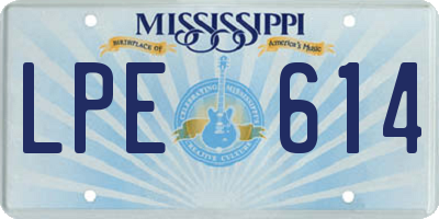 MS license plate LPE614