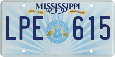 MS license plate LPE615