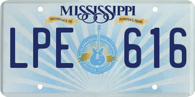 MS license plate LPE616