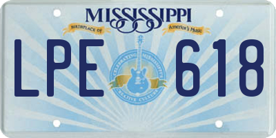 MS license plate LPE618