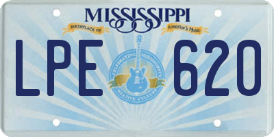 MS license plate LPE620