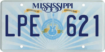 MS license plate LPE621
