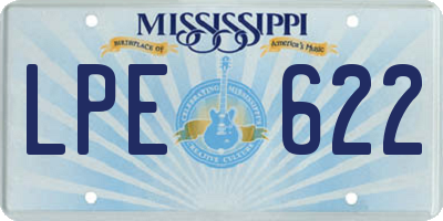 MS license plate LPE622