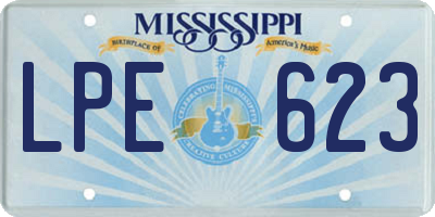 MS license plate LPE623
