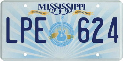 MS license plate LPE624