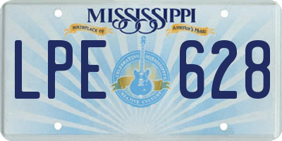 MS license plate LPE628