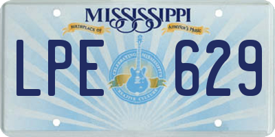 MS license plate LPE629