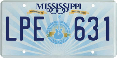 MS license plate LPE631