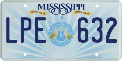 MS license plate LPE632