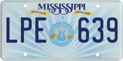 MS license plate LPE639