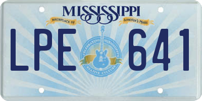 MS license plate LPE641