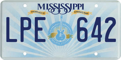 MS license plate LPE642