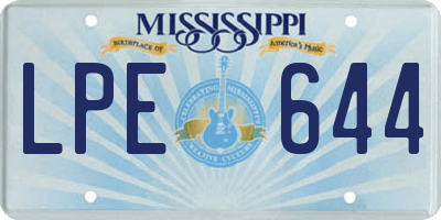 MS license plate LPE644