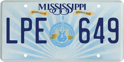 MS license plate LPE649