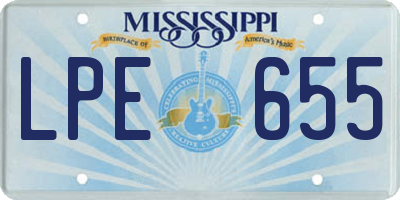 MS license plate LPE655