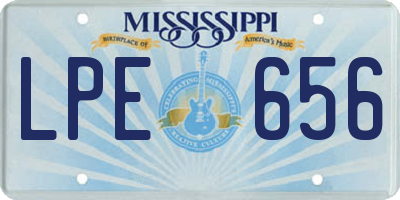 MS license plate LPE656