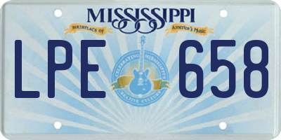 MS license plate LPE658