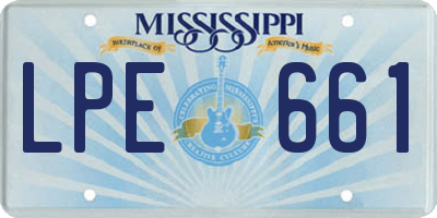 MS license plate LPE661