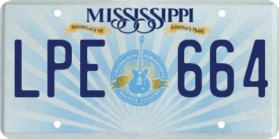 MS license plate LPE664