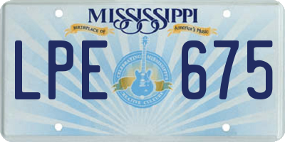 MS license plate LPE675