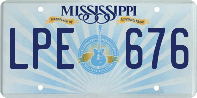 MS license plate LPE676