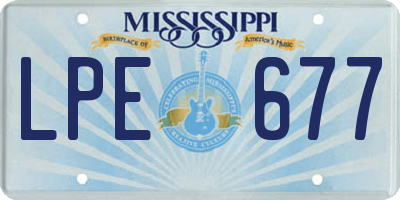 MS license plate LPE677