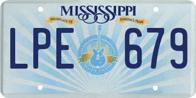 MS license plate LPE679