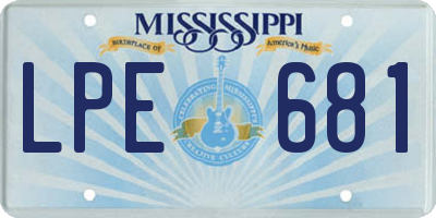 MS license plate LPE681