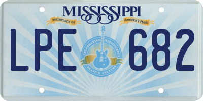 MS license plate LPE682