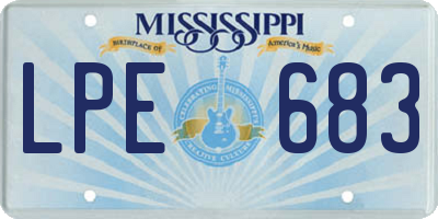 MS license plate LPE683