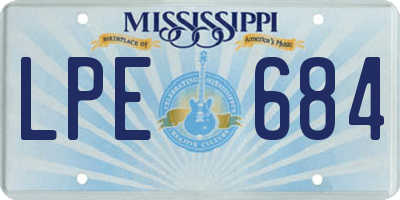 MS license plate LPE684