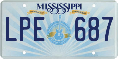 MS license plate LPE687