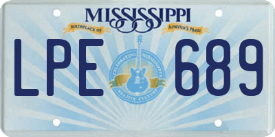 MS license plate LPE689