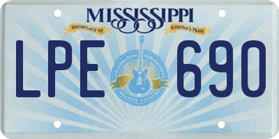 MS license plate LPE690