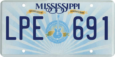 MS license plate LPE691