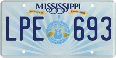 MS license plate LPE693