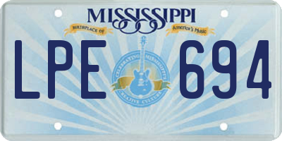 MS license plate LPE694
