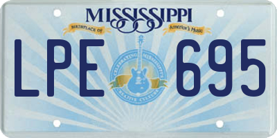 MS license plate LPE695
