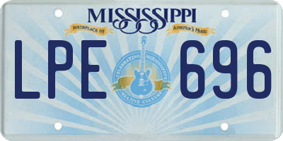 MS license plate LPE696