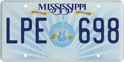 MS license plate LPE698