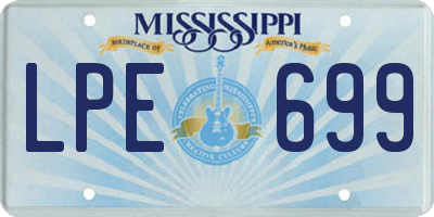 MS license plate LPE699