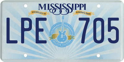 MS license plate LPE705