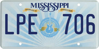 MS license plate LPE706