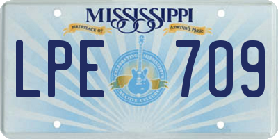 MS license plate LPE709