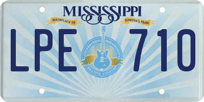 MS license plate LPE710
