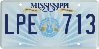 MS license plate LPE713