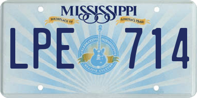 MS license plate LPE714
