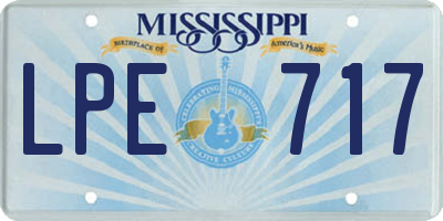 MS license plate LPE717