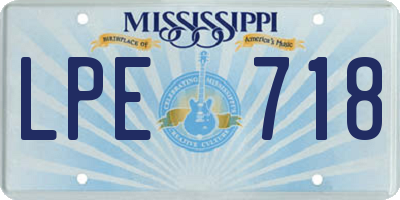 MS license plate LPE718